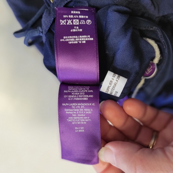 Ralph Lauren Purple Label Navy Blue Wide Leg Sailor Button Palazzo Pants Size 6 - Picture 4 of 14